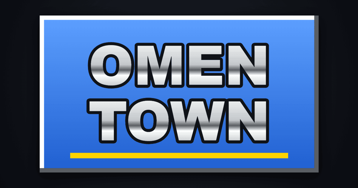 Omentown — a 3D web hub world with a plaza, arcade and casino